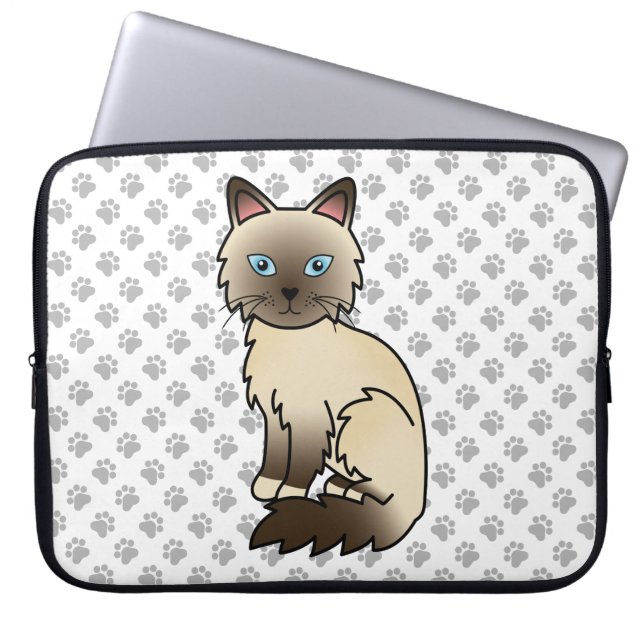 Chocolate Point Birman / Ragdoll Söt Katt & Tassar Laptop Fodral (Framsidan)