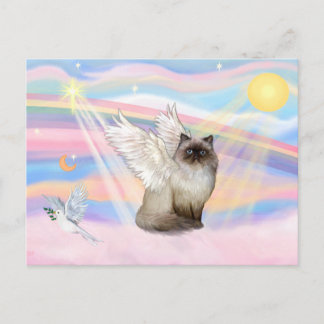 Chocolate Point Himalayan Cat Angel Vykort