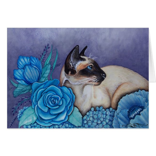 Chocolate Point Siamese Cat Hälsningskort (Framsidan Horizontal)