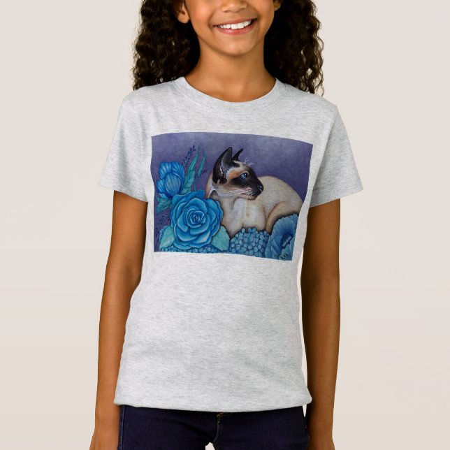 Chocolate Point Siamese Cat T Shirt (Framsida)