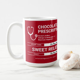Chocolate Prescription Humor Red White Modern Roli Kaffemugg