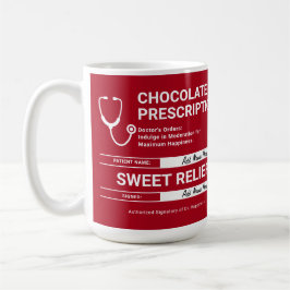 Chocolate Prescription Humor Red White Modern Roli Kaffemugg