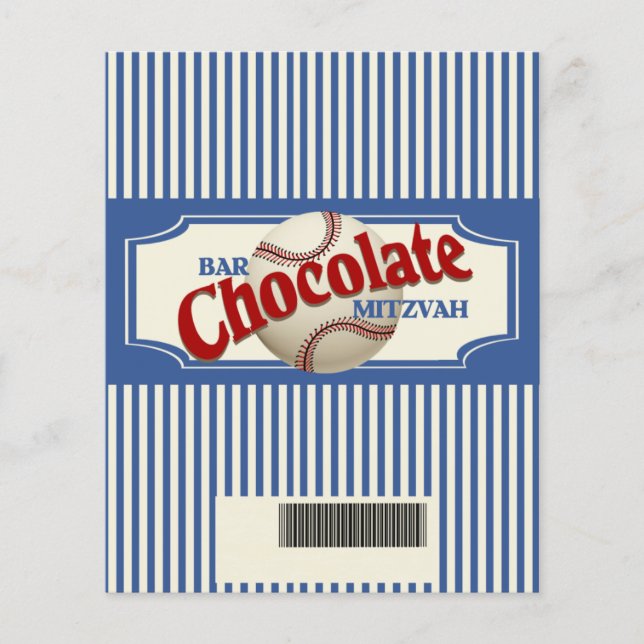 Chocolate Pub Mitzvah Baseball Wrapper Flygblad (Framsidan)