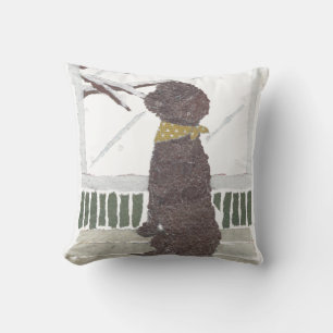Chocolate Pudel, Brown Pudel Dekorativ kudde