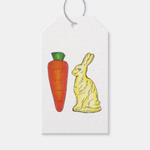 Chocolate Rabbit Bunny Carrot Glad påsk Presentetikett