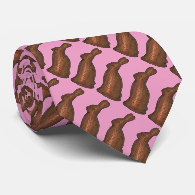 Chocolate Rabbit Påsk Basket Candy Bunny Tie Slips (Rullad)