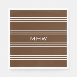 Chocolate Rand anpassningsbar monogram pappra blöj Pappersservett