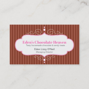 Chocolate rand dekorative white rosa panel baksida visitkort