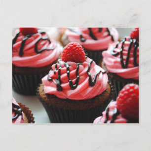 Chocolate Raspberry Cuptårta Vykort