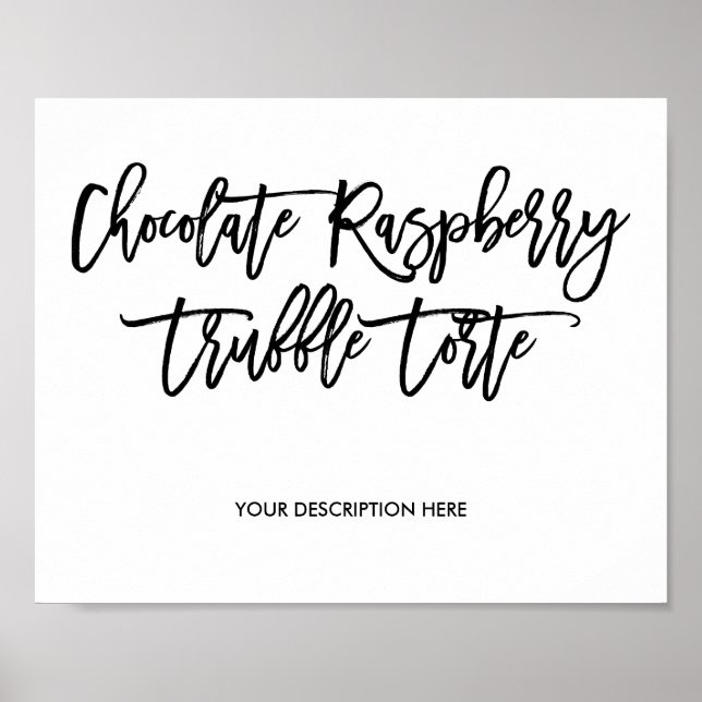 Chocolate Raspberry Truffle Torte-tecken Poster (Framsidan)
