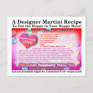 Chocolate Raspberry Valentine Martini-vykort Vykort