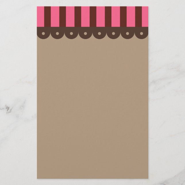 Chocolate Retro Stationery Brevpapper (Framsida)