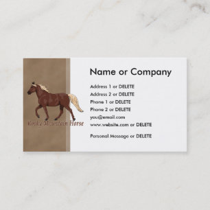 Chocolate Rocky Mountain Horse Visitkort