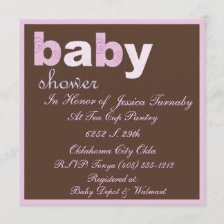 Chocolate Rosa Shower-inbjudan Inbjudningar