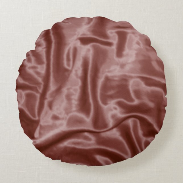 Chocolate-satatin-Round Dekorativ kudde (Framsidan)