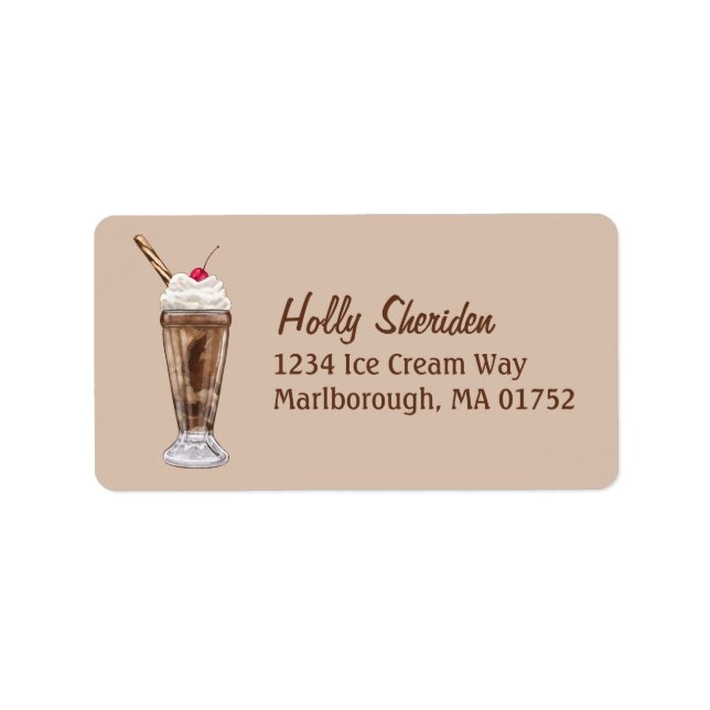 Chocolate Shake Adressetikett (Framsidan)