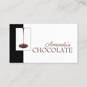 Chocolate Shop Chocolatier Black White Sweets Card Visitkort