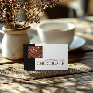 Chocolate Shop Chocolatier Black White Sweets Card Visitkort