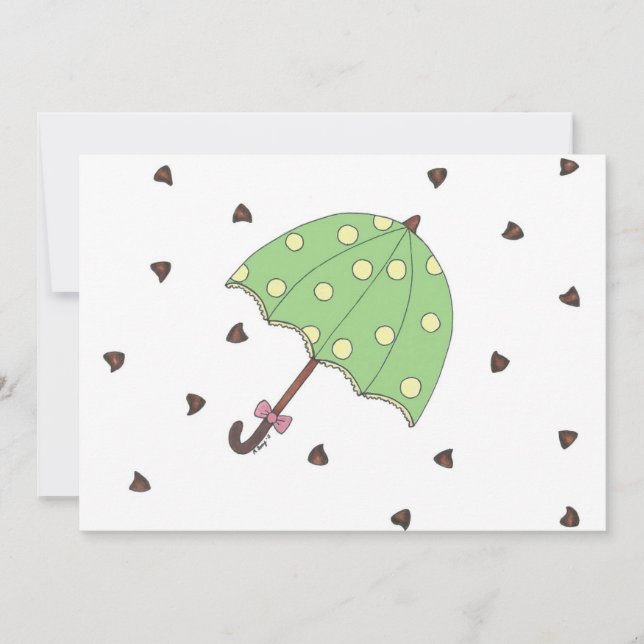 Chocolate Showers Candy Raindrops Umbrella Card (Framsida)