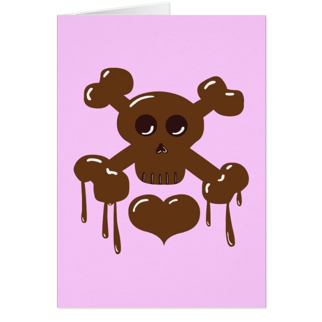 Chocolate Skull och Crossbone Hälsningskort (Framsidan)