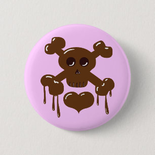 Chocolate Skull och Crossbone Knapp