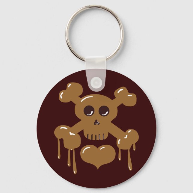 Chocolate Skull och Crossbone Nyckelring (Framsida)