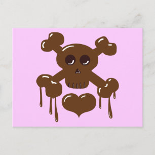 Chocolate Skull och Crossbone Vykort