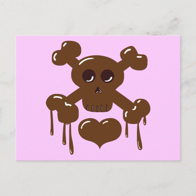Chocolate Skull och Crossbone Vykort (Framsida)