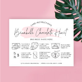 Chocolate Smash Heart Care Instructions Bakery Visitkort