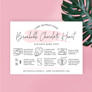 Chocolate Smash Heart Care Instructions Bakery Visitkort