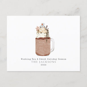 Chocolate Snögubbe Milkshake Söt jul Helg Vykort