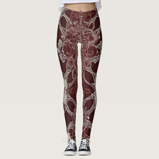 Chocolate Snöre AI art Leggings (Framsida)