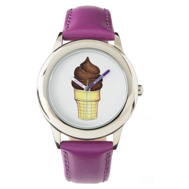Chocolate Soft  Ice Cream Cone Dessert Watch Armbandsur (Framsida)