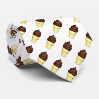 Chocolate Soft Ice Cream Cone Foodie Tie
