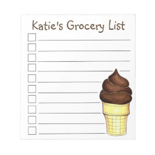 Chocolate Soft Ice Cream Cone Livsmedel List Anteckningsblock