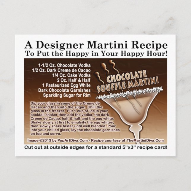 Chocolate Souffle Martini Recipe-vykort Vykort (Framsida)