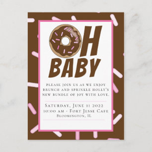 Chocolate Sprinkle Baby Shower Postcard-inbjudan Vykort