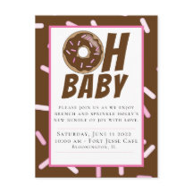 Chocolate Sprinkle Baby Shower Postcard-inbjudan