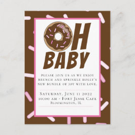Chocolate Sprinkle Baby Shower Postcard-inbjudan Vykort