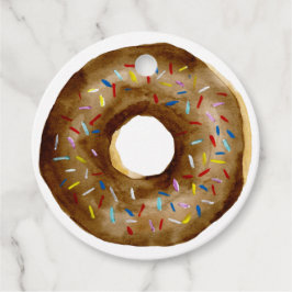 Chocolate Sprinkle Donut Baby Shower Tack Gåvor Etiketter