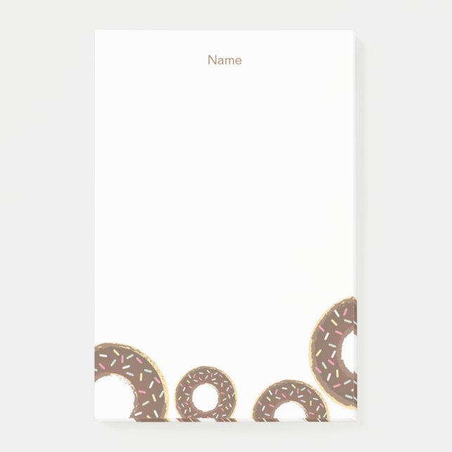 Chocolate Sprinkle Donut Post it Notes Post-it Block (Framsida)