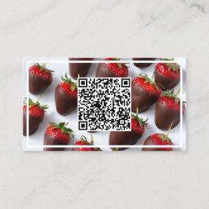 Chocolate Strawbär Anpassningsbar QR Visitkort