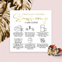 Chocolate Strawbär Care Guide White & Guld Fyrkantigt Visitkort
