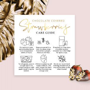 Chocolate Strawbär Care Guide White & Guld Fyrkantigt Visitkort