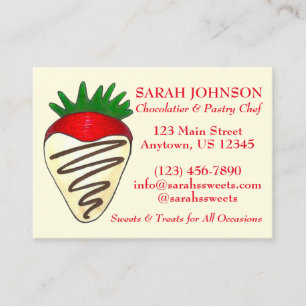 Chocolate Strawberry Chocolatier Pastry Chef Food Visitkort