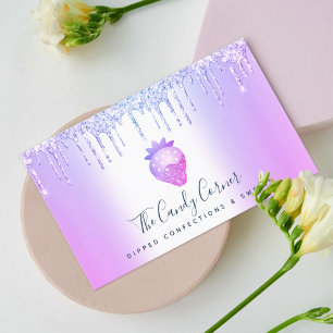 Chocolate Strawberry Confection Lila Drifts Visitkort