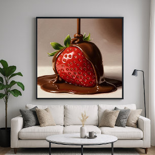 Chocolate Strawberry - Detailed Painterly Stil Poster