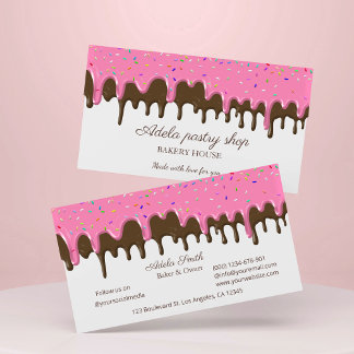 Chocolate strawberry Frosting Drip Visitkort