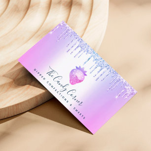 Chocolate Strawberry Sweet Confection Lila Drives Visitkort
