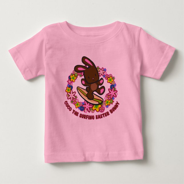 Chocolate Surfing Påskhare T-Shirts (Framsida)